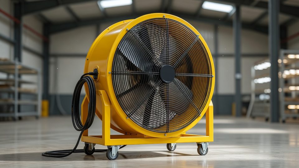 Drum / floor fan in situ