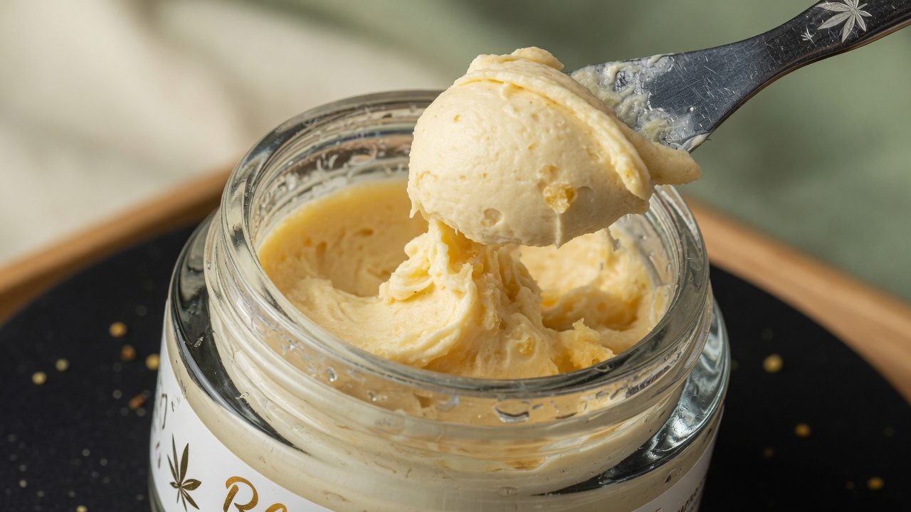 Jar of whipped cold-cure rosin badder