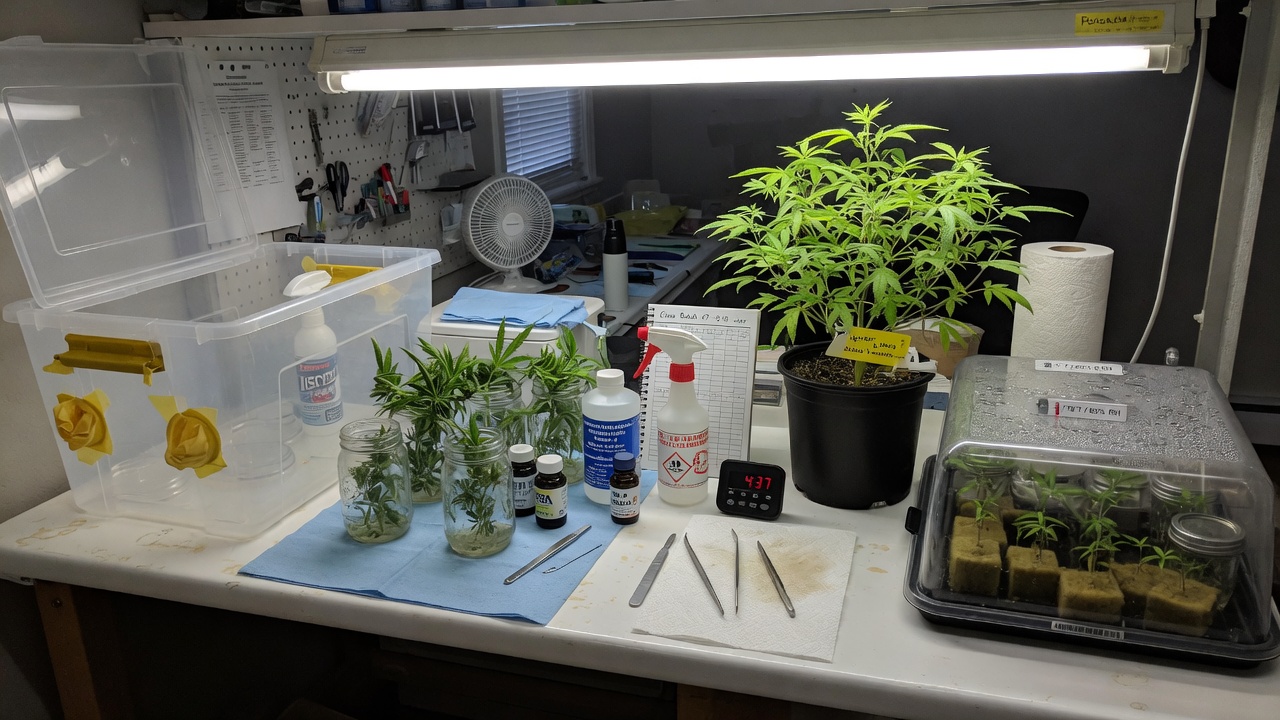 Tissue culture workflow overview on lab bench